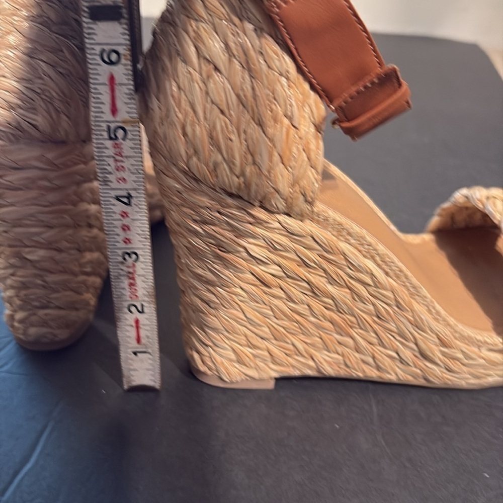 New Dolce Vita Harriat Braided Raffia Platform Wedge Sandals 9.5 - Picture 6 of 6